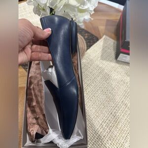 Franco Sarto leather navy flats.